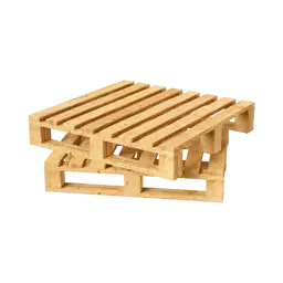 A pallet collection of three new pallets stacked on top of each other against a plain background.